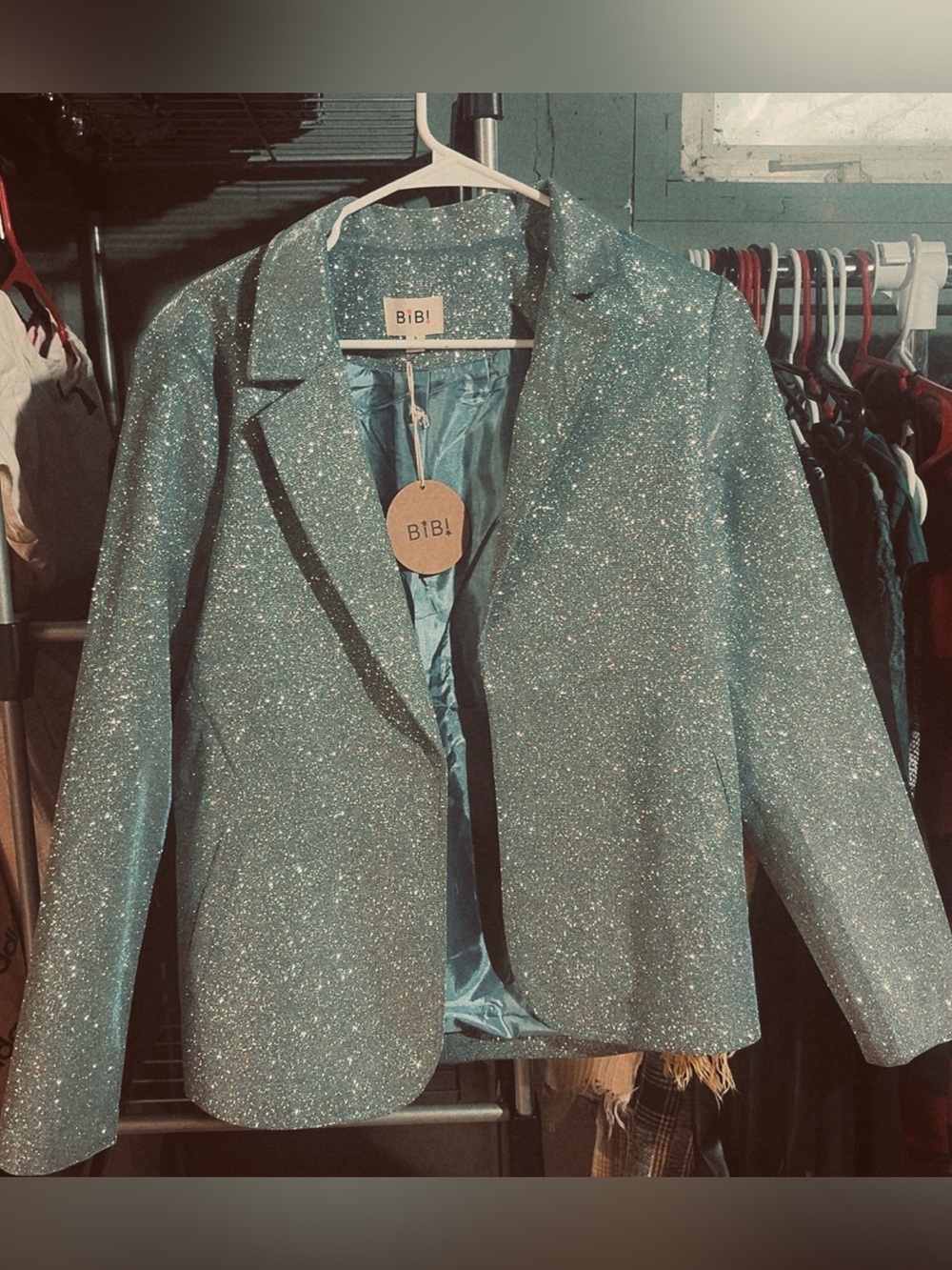 BiBi Light Blue Glitter Blazer